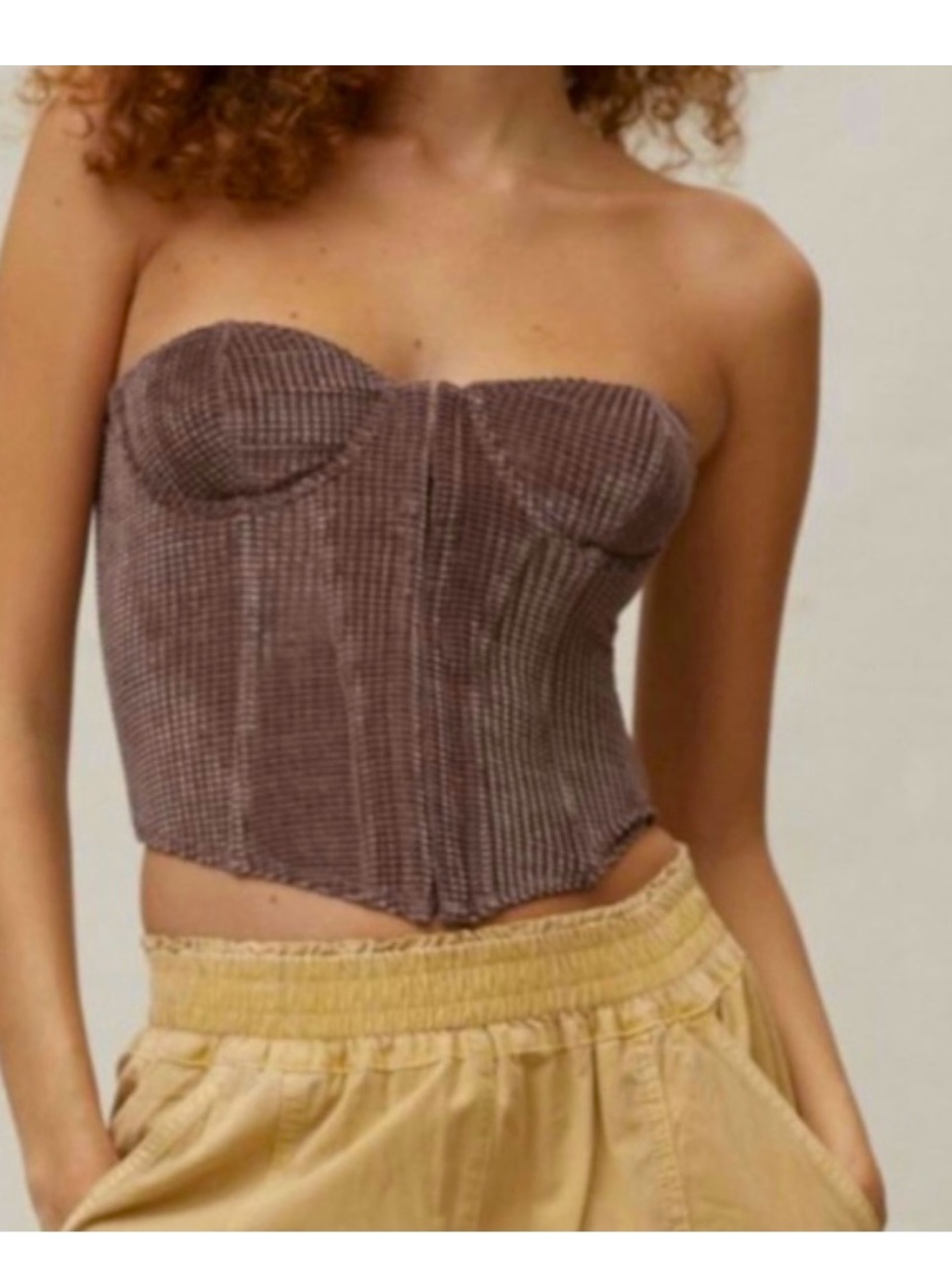 Urban Outfitters Chocolate Brown Strapless Corset Camisole